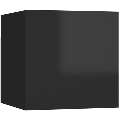 Zidni TV ormarići 8 kom visoki sjaj crni 30,5 x 30 x 30 cm slika 9