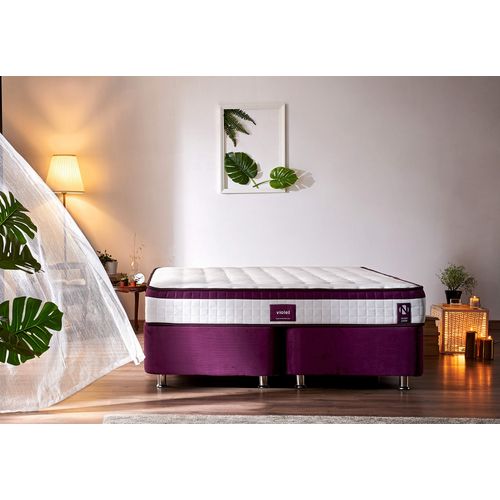 Woody Fashion Madrac, Bijela boja Ljubičasta, Violet 180x200 cm Double Size Middle Firm Mattress slika 5