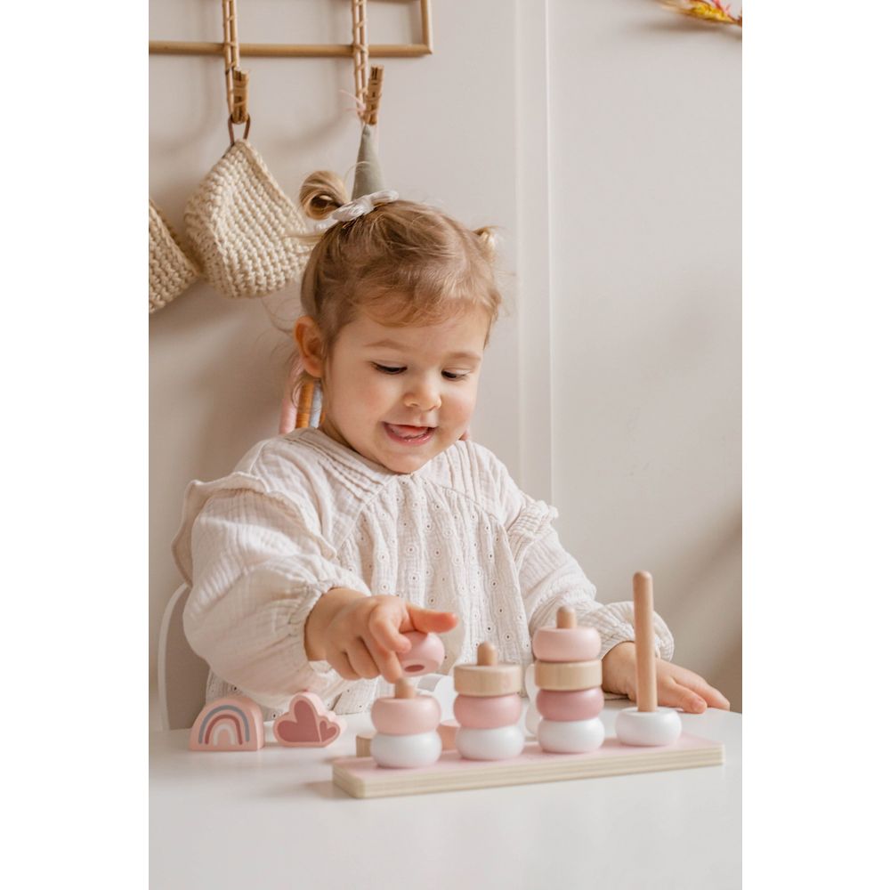 Label Label Drvena didaktička slagalica sa prstenovima, Pink slika 5