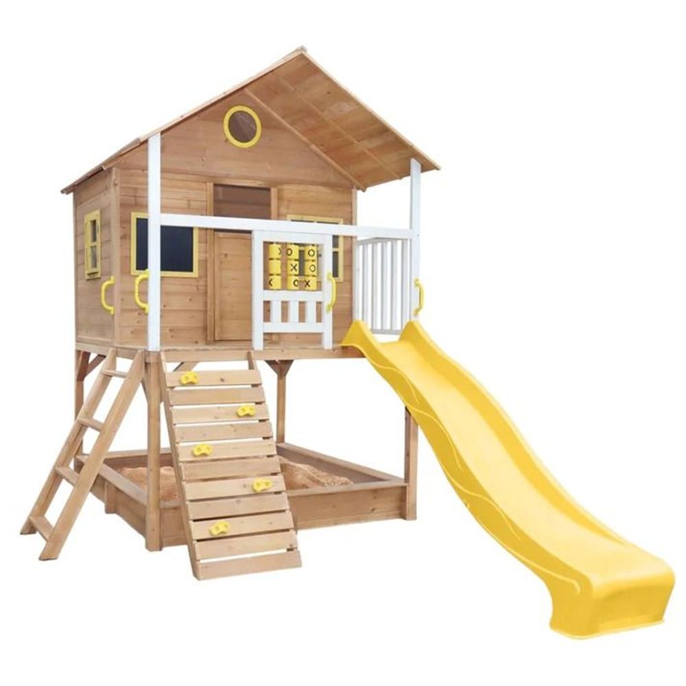 Kinder Home Drvena kućica za djecu sa pješčanikom i toboganom slika 7