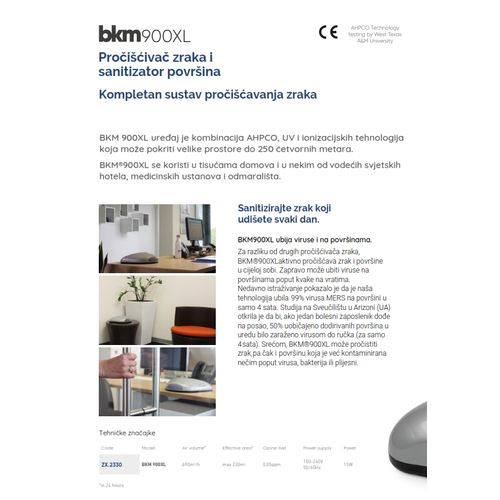 Pročišćivač zraka Idrobase BKM 900XL (UV+anion+ozon) slika 3