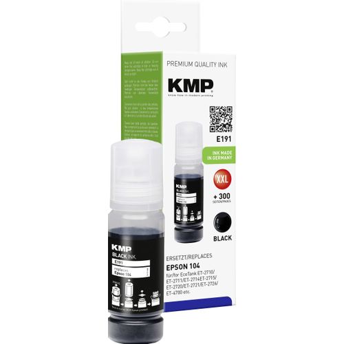 KMP tinta za punjenje zamijenjen Epson 104, 104 EcoTank, T00P1, C13T00P140 kompatibilan  crn E191 1648,0001 slika 3