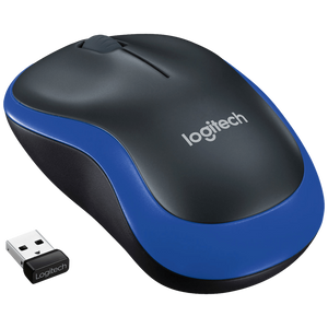 Logitech Miš bežični, 2.4 GHz, 1000 dpi, USB nano, Blue - M185