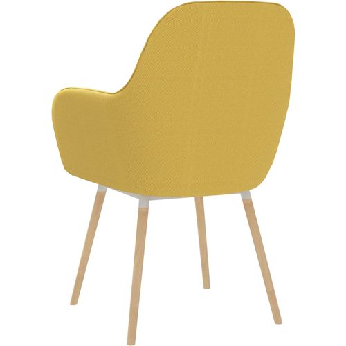 Blagovaonske stolice s naslonima za ruke 4 kom žute od tkanine slika 21