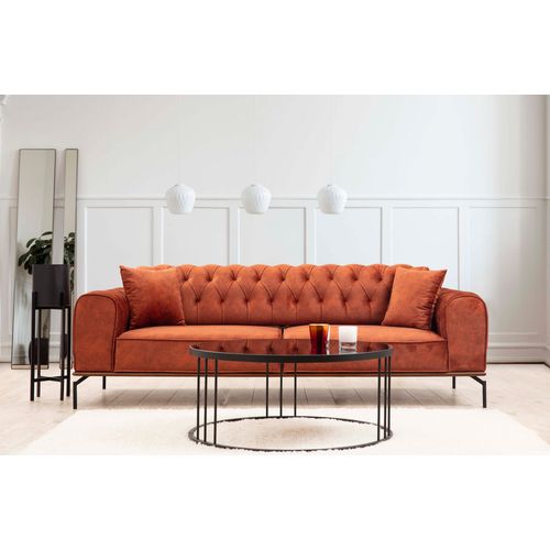 Atelier Del Sofa Trosjed SIESTA narančasta, Siesta With Capitone 3 Seater - Orange slika 1