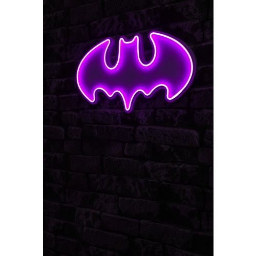 Wallity Ukrasna plastična LED rasvjeta, Batman Bat Light - Pink slika 9