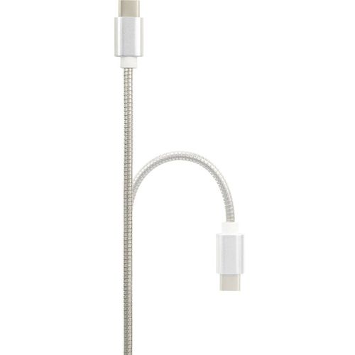 Renkforce  priključni kabel [1x muški konektor USB 2.0 tipa a - 1x muški konektor USB-C®] 1.00 m srebrna kabelski omotač od nehrđajućeg čelika Renkforce USB kabel USB 2.0 USB-A utikač, USB-C® utikač 1.00 m srebrna kabelski omotač od nehrđajućeg čelika RF-4888671 slika 3