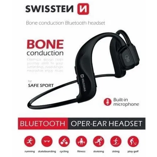 Swissten Bluetooth slušalice Bone crna slika 2