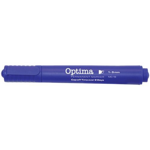 Marker permanentni OPTIMA MC16 1-5mm kosi vrh plavi, pakiranje 12/1 slika 1