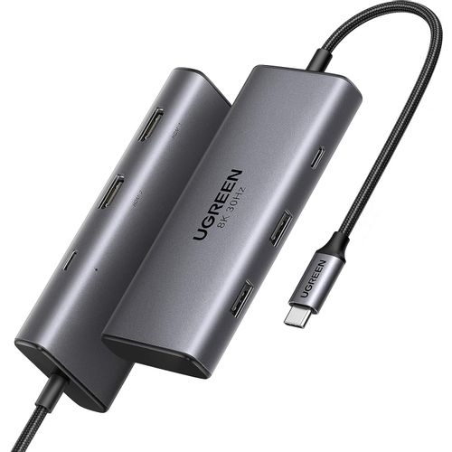 UGREEN 6u1 USB C Hub s dvostrukim HDMI 4K@60Hz, 100W PD slika 1