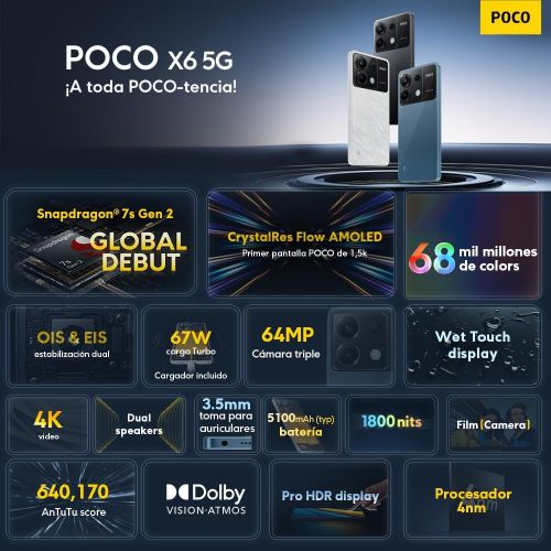 POCO X6 5G pametni telefon 8/256GB, plavi slika 10