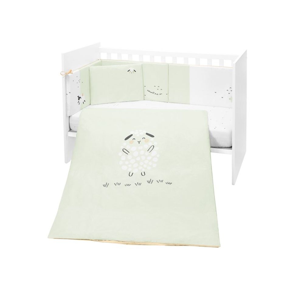 Kikka Boo Set posteljine sa ogradicom Sleepy Sheep 60x120 cm, 6 kom slika 1
