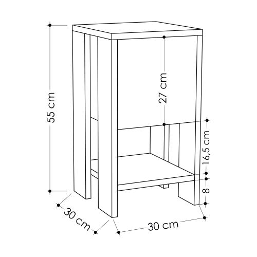 Ema - Anthracite, Anthracite Anthracite Nightstand slika 4