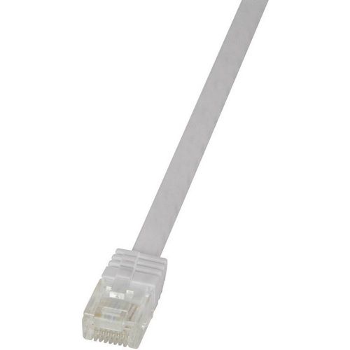 LogiLink CF2071U RJ45 mrežni kabel, Patch kabel cat 6 U/UTP 5.00 m bijela visokofleksibilan 1 St. slika 1