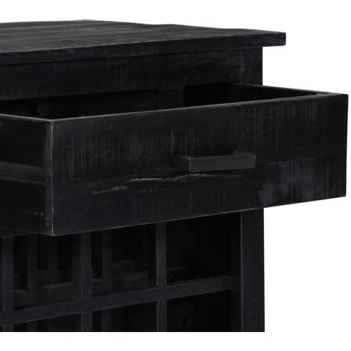 Stalak za vino crni 56 x 35 x 75 cm od masivnog drva manga slika 6