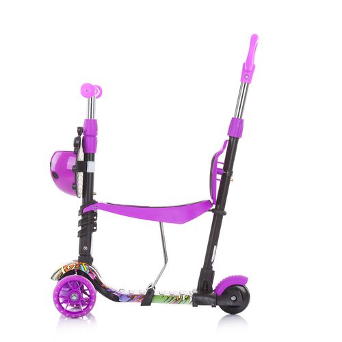 Chipolino romobil / guralica Kiddy Evo s ručkom Purple Graffiti slika 2