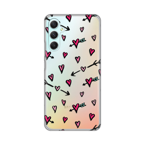 Torbica Silikonska Print Skin za Samsung A346B Galaxy A34 5G Heart Pattern slika 1