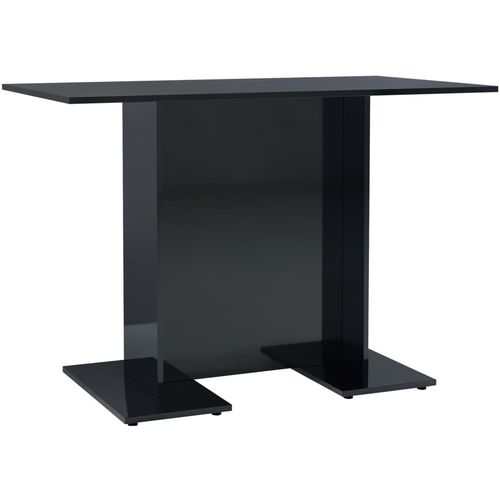 Blagovaonski stol visoki sjaj crni 110 x 60 x 75 cm od iverice slika 17