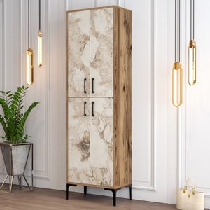 Woody Fashion Ormar za cipele, Berlin A - Walnut, White Marble