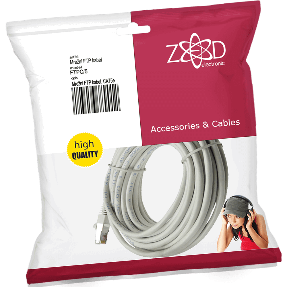 ZED electronic Mrežni FTP kabl, CAT5E, 5 met - FTPC/5 slika 1