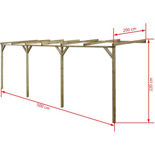 Potporna pergola 2 x 5 x 2,2 m drvena slika 8