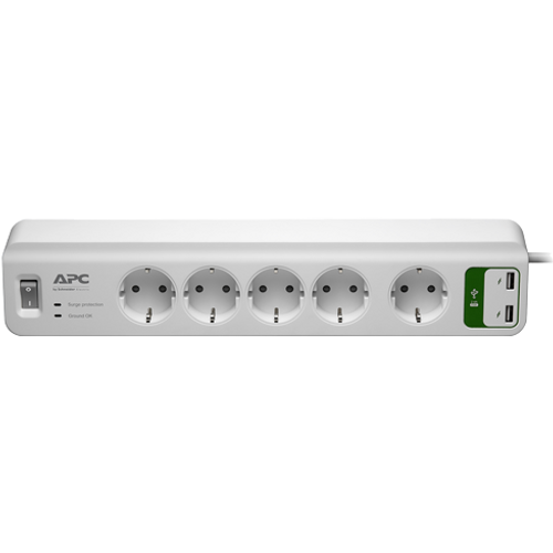 APC Essential SurgeArrest 5 outlets with 5V  2.4A 2 port USB charger 230V Germany slika 2