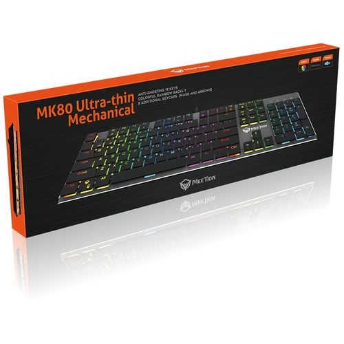 MEETION MK80 GEJMERSKA ULTRATANKA MEHANIČKA RGB Tastatura slika 8