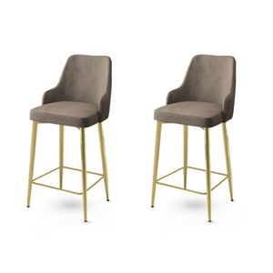 Enox - Gold Cappuccino Bar Stool Set (2 komada)