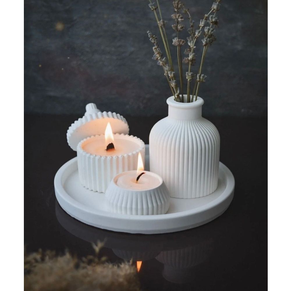 Candle set (5 pieces) Ers1271, colour: white slika 4