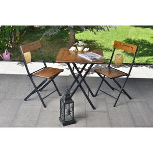 Floriane Garden Set vrtnih stolova i stolica (3 komada), orah crna boja, Bistro Set 3