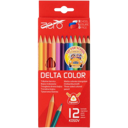 Aero Drvene bojice Triangular Delta Color, 12 kom u kartonskom pakiranju 3303-0212 slika 1