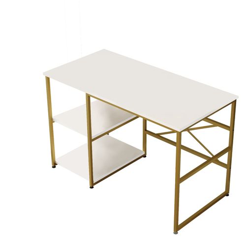 Woody Fashion Radni stol, Bijela boja Zlato, VG23-W slika 6
