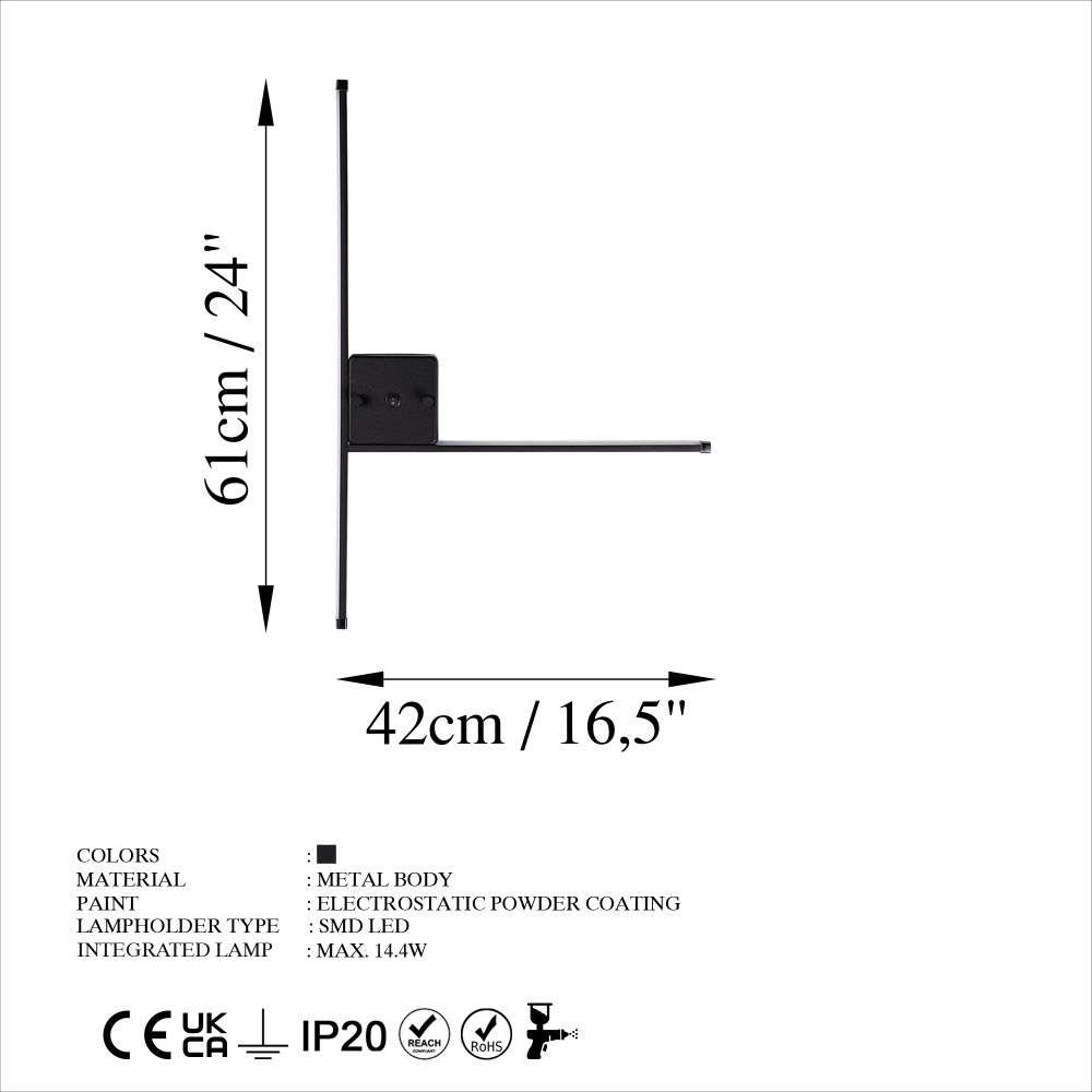 Sarf - 13615 Crna Zidna Lampa slika 6