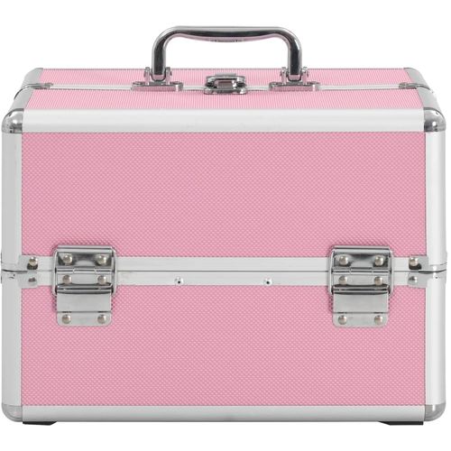 Kovčeg za šminku 22 x 30 x 21 cm ružičasti aluminijski slika 14