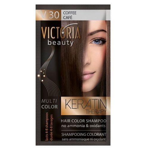 Victoria Beauty Keratin Therapy Color Shampoo coffee, 6 kom 40 ml slika 1