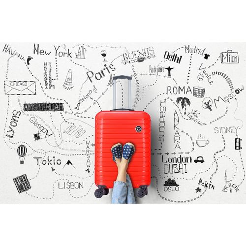 Ornelli veliki kofer Vanille, crvena slika 3