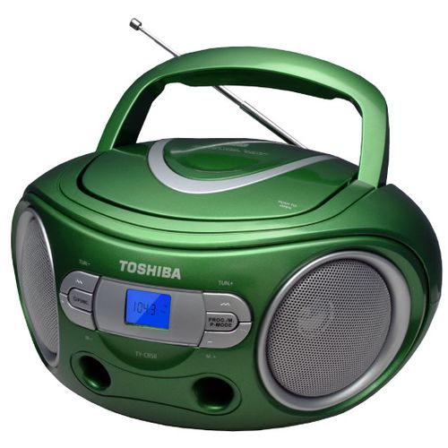 TOSHIBA boombox, FM, CD, LCD, DC + baterije, zeleni TY-CRS9 slika 2