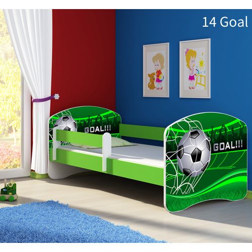 Dječji krevet ACMA s motivom, bočna zelena 160x80 cm 14-goal slika 1