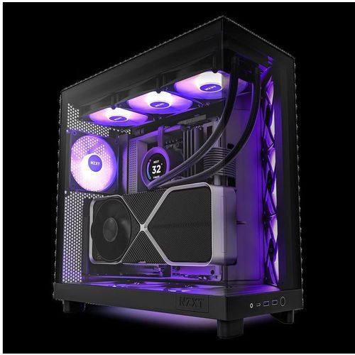 NZXT CASE H6 FLOW BLACK RGB mini-ITX, Micro-ATX, ATX, Mid-tower, 3x  RGB fan slika 1