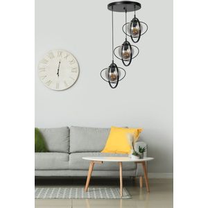 Nepal 3 Lü Tepsili Siyah Füme Camlı Sarkıt Black
Fume Chandelier