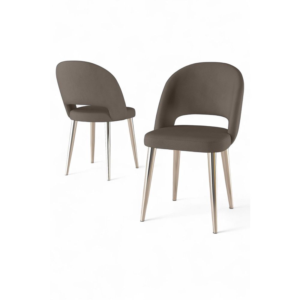 Set Stolica (4 Komada) Pane - Boje: Kapučino, Hrom slika 2