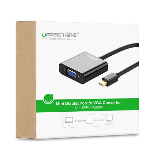 Ugreen Mini DisplayPort na VGA pretvarač, crni, 15cm - u kutiji slika 2