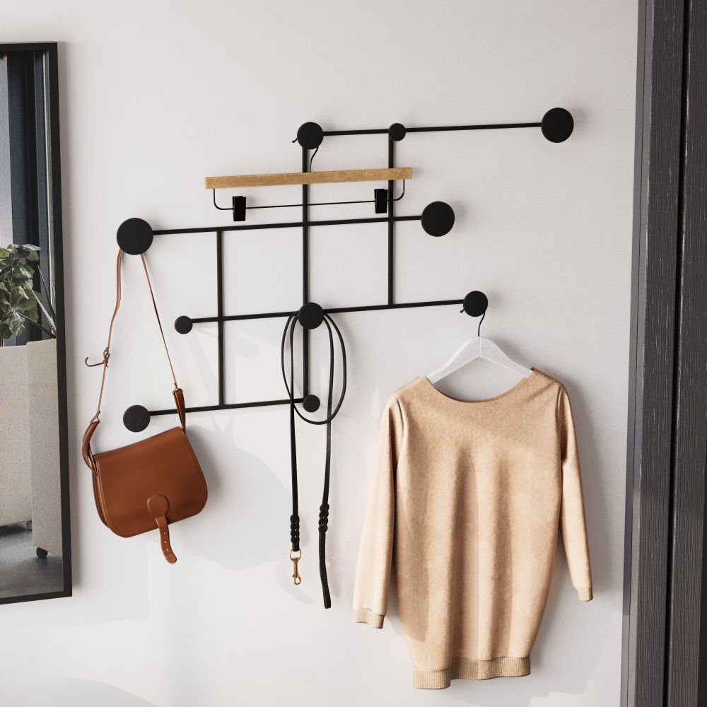 Metal wall hook Fatara, colour: black slika 3