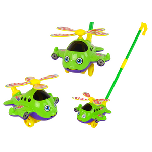 Happy Plane Pusher Stick Bell Green