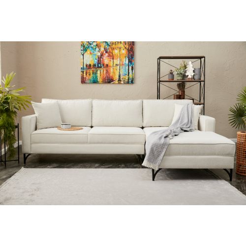 Atelier Del Sofa Kutna garnitura, Krem Crno, Berlin Right - Cream, Black slika 1