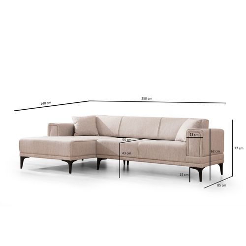 Ugaona Sofa-Krevet 'Horizon Left' - Svijetlo smeđa slika 7