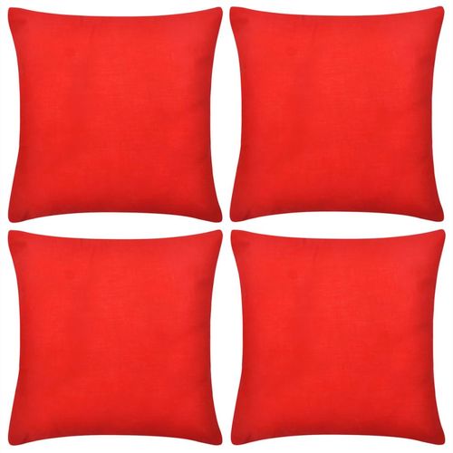 130918 4 Red Cushion Covers Cotton 80 x 80 cm slika 4