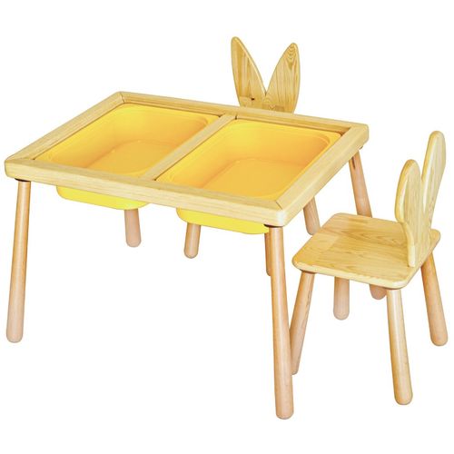 Woody Fashion Dječji stol set Table and 2 Chairs - Yellow slika 1