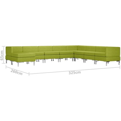 9-dijelni set sofa od tkanine zeleni slika 14