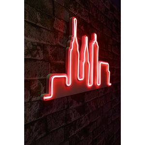 Wallity Ukrasna plastična LED rasvjeta, City Skyline - Red